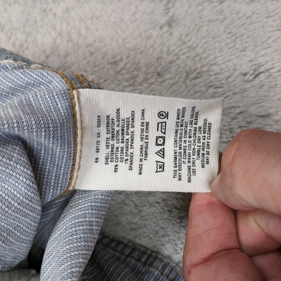 Pilcro and The Letterpress Jacket Women's M Blue Stripe Jean Denim Button Down  - Picture 7 of 8